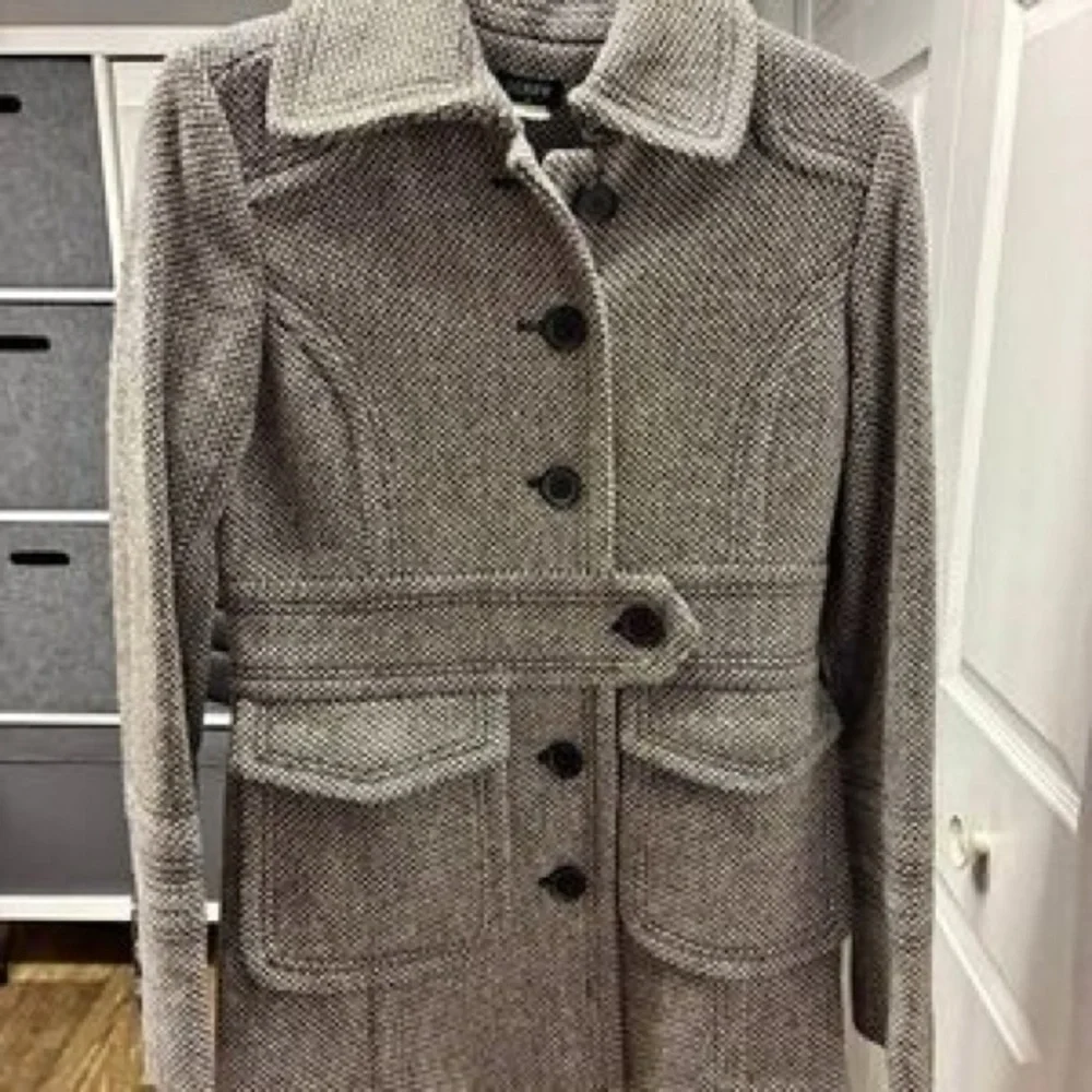 J. Crew Women's Gray Tweed Pea Coat - Picture 4 of 5